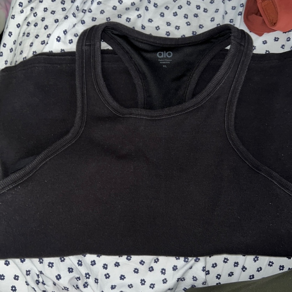 Alo ribbed aspired  full length tank with bra